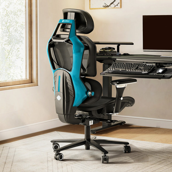 Eureka Ergonomic TYPHON Gaming Chair Blue  